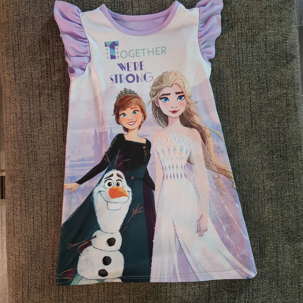 Disney Frozen Lavender and White Nightgown 4T